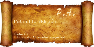 Petrilla Adrián névjegykártya